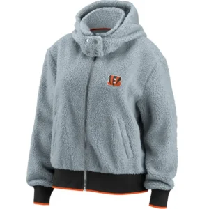 Cincinnati Bengals Grey Sherpa Hooded Jacket