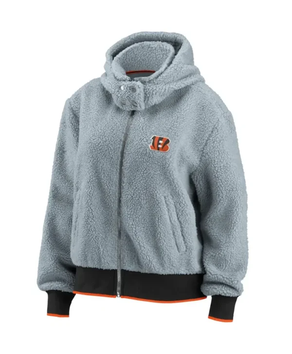 Cincinnati Bengals Grey Sherpa Hooded Jacket