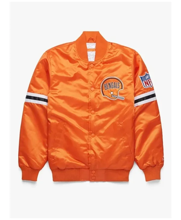 Cincinnati Bengals NFL Orange Satin Varsity Jacket