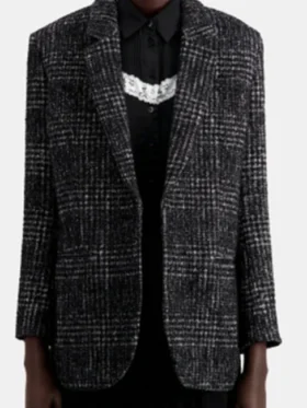 Claudia Winkleman The Traitors UK Black Tweed Blazer For Sale