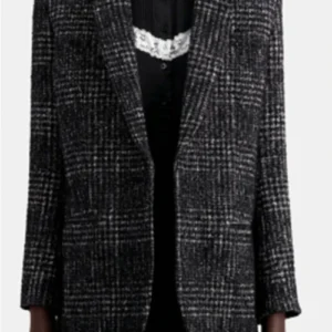 Claudia Winkleman The Traitors UK Black Tweed Blazer For Sale