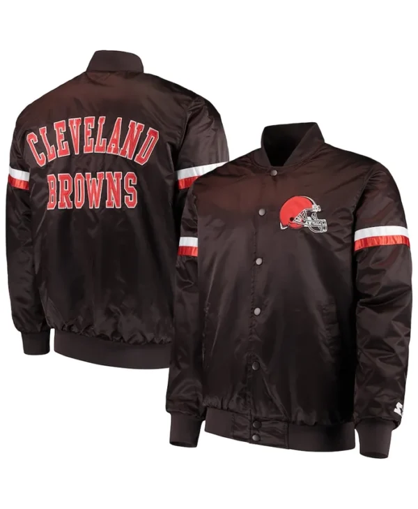 Cleveland Browns Starter Satin Varsity Brown Jacket