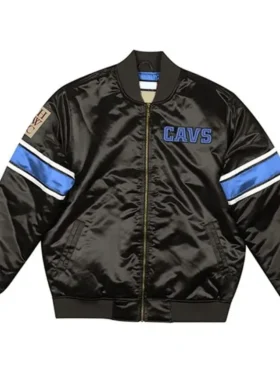 Cleveland Cavaliers Black Satin Bomber Jacket