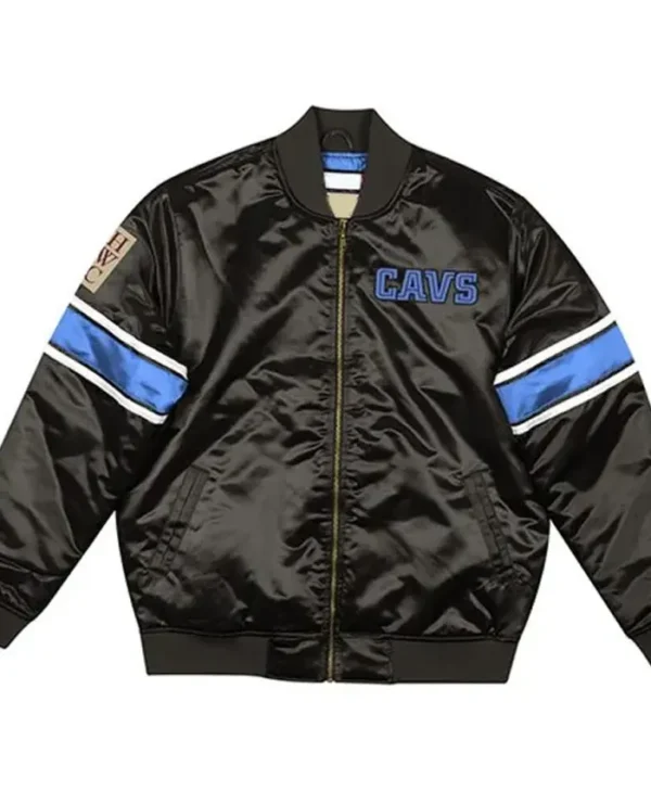 Cleveland Cavaliers Black Satin Bomber Jacket