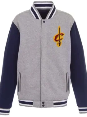 Cleveland Cavaliers Gray and Blue Varsity Jacket