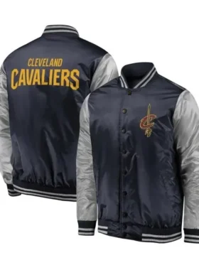 Cleveland Cavaliers Navy and Silver Varsity Jacket