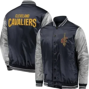 Cleveland Cavaliers Navy and Silver Varsity Jacket