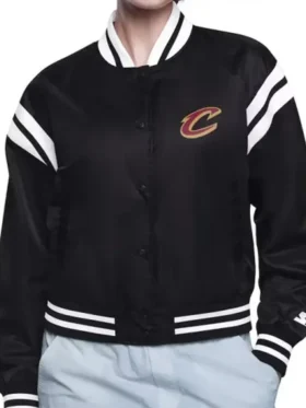 Cleveland Cavaliers Printed Logo black Varsity Jacket
