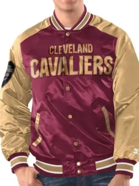 Cleveland Cavaliers Renegade Wine Gold Varsity Jacket