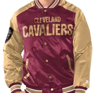 Cleveland Cavaliers Renegade Wine Gold Varsity Jacket