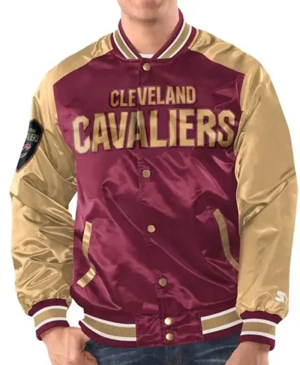 Cleveland Cavaliers Renegade Wine Gold Varsity Jacket