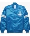 Colt Detroit Lions 80s Sky Blue Satin Varsity Jacket