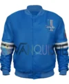 Colt Detroit Lions 80s Sky Blue Satin Varsity Jacket front