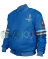 Colt Detroit Lions 80s Sky Blue Satin Varsity Jacket left