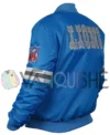 Colt Detroit Lions 80s Sky Blue Satin Varsity Jacket left back