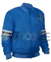 Colt Detroit Lions 80s Sky Blue Satin Varsity Jacket right