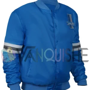 Colt Detroit Lions 80s Sky Blue Satin Varsity Jacket right