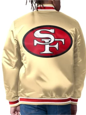 Colton San Francisco 49ers Gold Satin Jacket Back