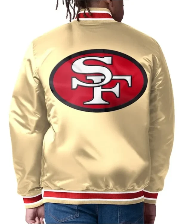 Colton San Francisco 49ers Gold Satin Jacket Back