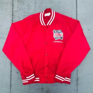 Curry San Francisco 49ers 1989 Super Bowl XXIV Red Varsity Jacket