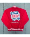 Curry San Francisco 49ers 1989 Super Bowl XXIV Red Varsity Jacket Back