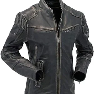 Delgado Cafe Racer Leather Biker Jacket