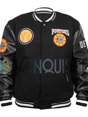 Detroit Pistons 2025 Latterman Jacket front