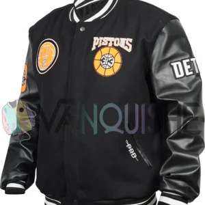 Detroit Pistons 2025 Latterman Jacket left