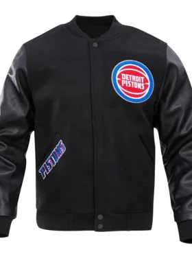 Detroit Pistons Black Wool Varsity Jacket
