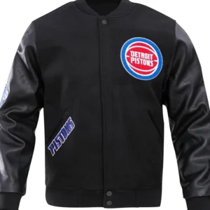 Detroit Pistons Black Wool Varsity Jacket