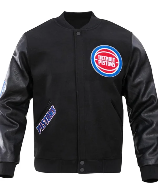 Detroit Pistons Black Wool Varsity Jacket
