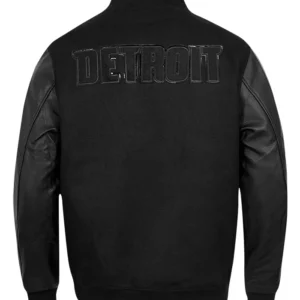 Detroit Pistons Leather Bomber Jacket Back