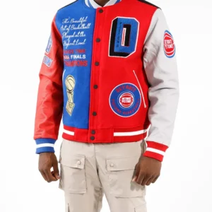 Detroit Pistons Letterman Full Snap Varsity Jacket