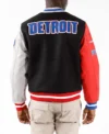 Detroit Pistons Letterman Full Snap Varsity Jacket Back