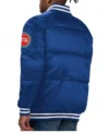 Detroit Pistons Navy Blue Bomber Jacket Back