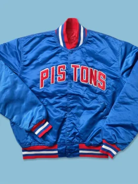 Detroit Pistons Starter Jacket 90s Bomber Full Snap
