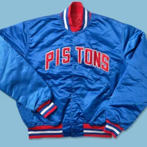 Detroit Pistons Starter Jacket 90s Bomber Full Snap