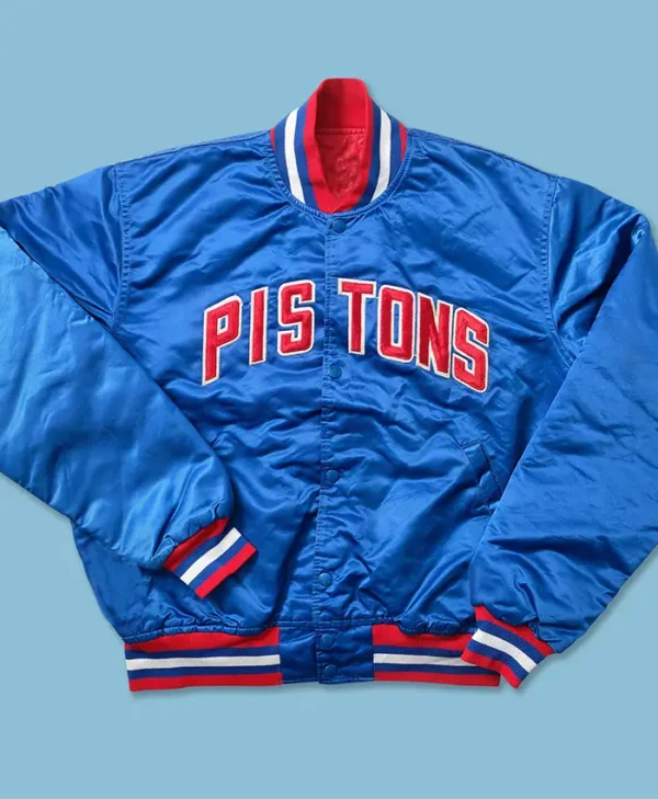 Detroit Pistons Starter Jacket 90s Bomber Full Snap