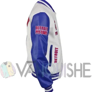 Detroit Pistons Varsity White and Blue Wool Jacket