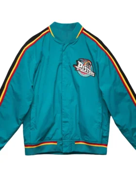 Detroit Pistons Vintage Blue Bomber Zipper Jacket