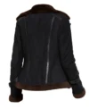 Diane Shearling Fur Bomber Suede Leather Jacket Back