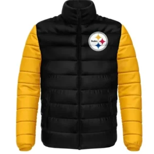 Donna Pittsburgh Steelers Full Zip Puffer Jacket