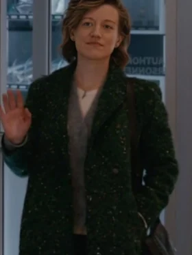 Elizabeth Asher Chicago Med S10 Green Speckled Coat