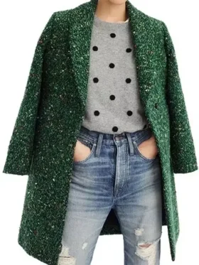 Elizabeth Asher Chicago Med S10 Green Speckled Coat For Sale