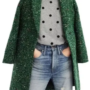 Elizabeth Asher Chicago Med S10 Green Speckled Coat For Sale