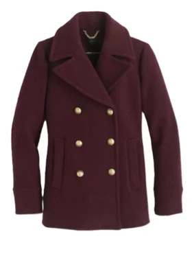 Elizabeth Webber General Hospital Maroon Peacoat For Sale