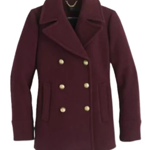 Elizabeth Webber General Hospital Maroon Peacoat For Sale