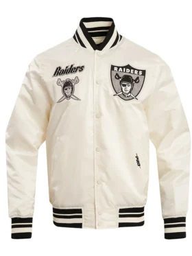 Ellis Oakland Raiders Retro Satin Varsity Jacket