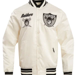 Ellis Oakland Raiders Retro Satin Varsity Jacket