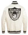 Ellis Oakland Raiders Retro Satin Varsity Jacket Back